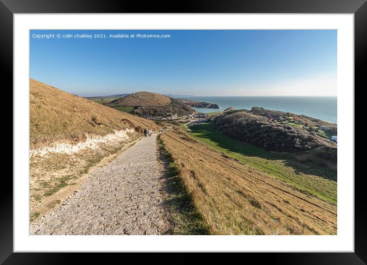 From Durdle Door to Lulworth Cove Framed Mounted Print by colin chalkley