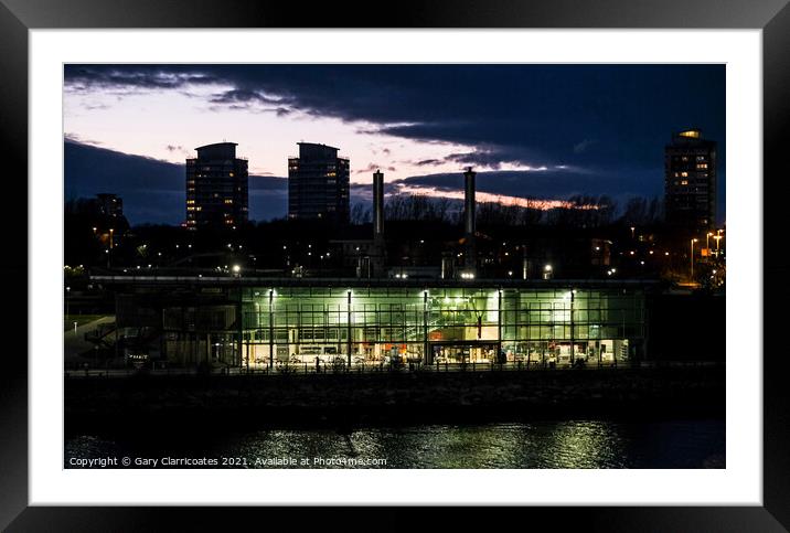 National Glass Centre at Night Framed Mounted Print by Gary Clarricoates