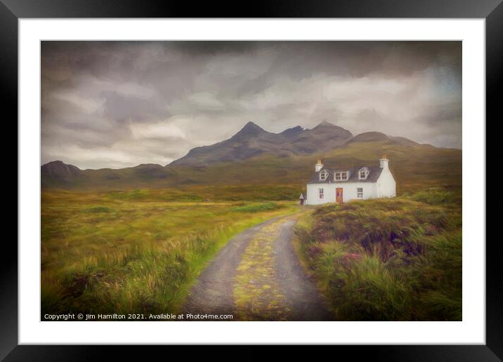 The Whitewashed cottage Framed Mounted Print by jim Hamilton