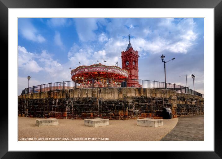 Cardiff Bay, the Carousel and the Pierhead Building Framed Mounted Print by Gordon Maclaren
