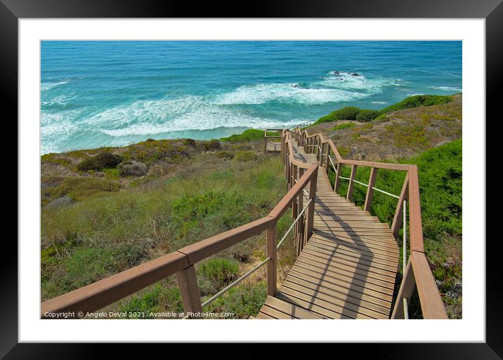 Walkway to the Sea in Costa Vicentina Framed Mounted Print by Angelo DeVal