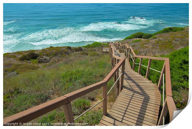 Walkway to the Sea in Costa Vicentina Print by Angelo DeVal