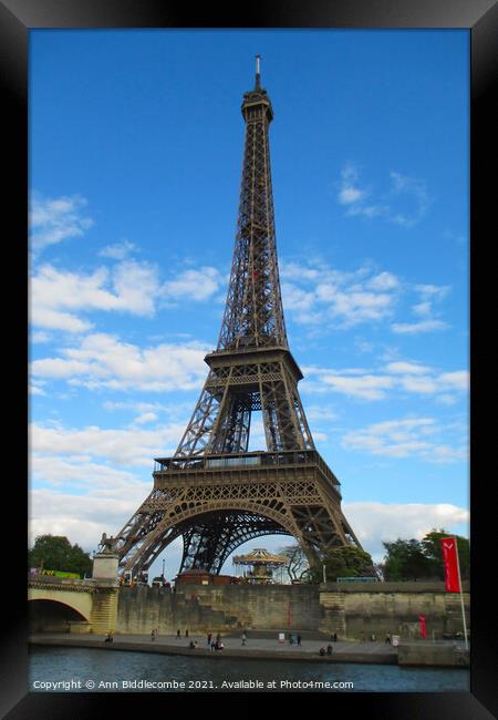 Eiffel Tower Paris, France 		 Framed Print by Ann Biddlecombe