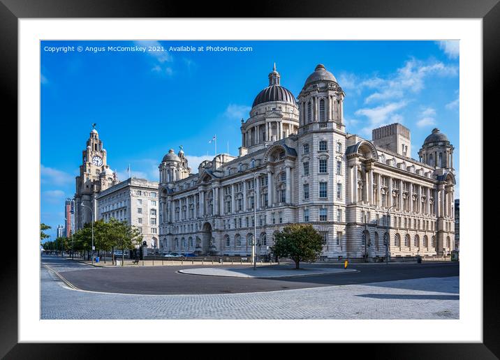 The Three Graces Liverpool Framed Mounted Print by Angus McComiskey