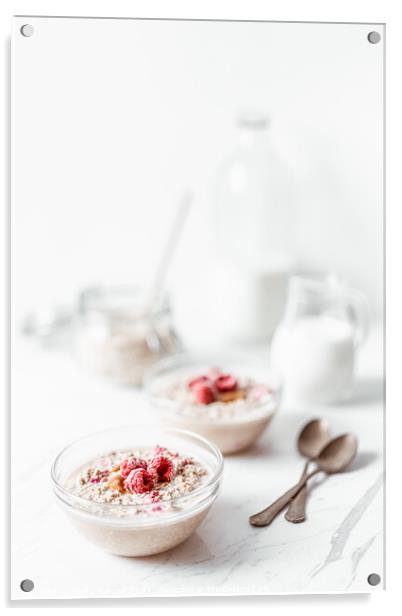 Raspberry Fruit Oats And Milk Acrylic by Radu Bercan