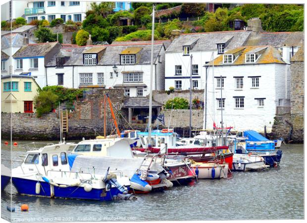 Polperro harbour in South Cornwall. Canvas Print by john hill