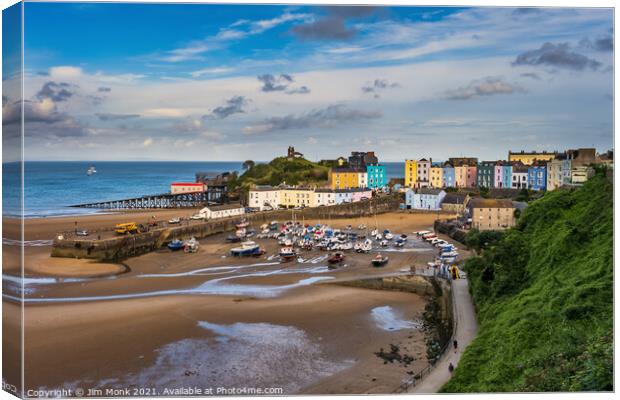  North Beach and Harbour in Tenby Canvas Print by Jim Monk