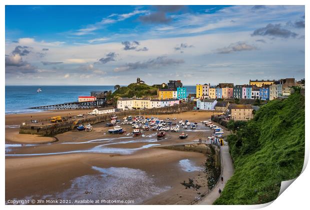  North Beach and Harbour in Tenby Print by Jim Monk