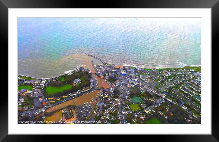 Aerial photo leaving Isle of Man Framed Mounted Print by Pieter Marais