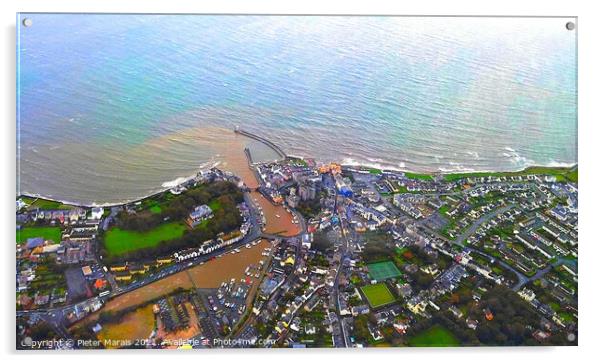 Aerial photo leaving Isle of Man Acrylic by Pieter Marais