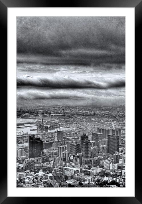 Cape Town Storm in Mononchrome Framed Mounted Print by Neil Overy