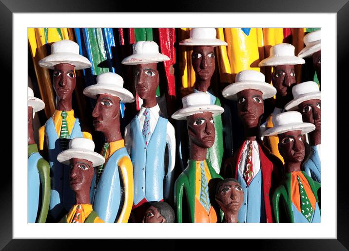 Colorful African Carved Figures Framed Mounted Print by Neil Overy