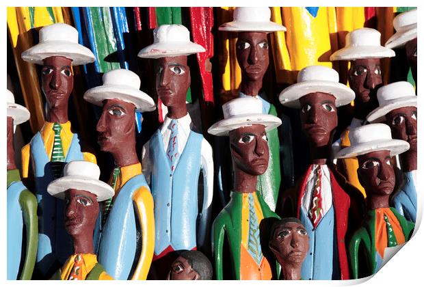 Colorful African Carved Figures Print by Neil Overy