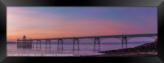 Clevedon Pier at sunset Framed Print by Rory Hailes