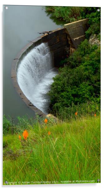 Langtoon Dam spillway, Golden Gate Highlands National Park, Free State  Acrylic by Adrian Turnbull-Kemp