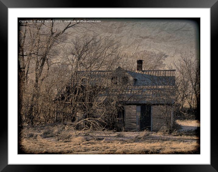 An Old Abandoned Farmstead. Framed Mounted Print by Gary Barratt