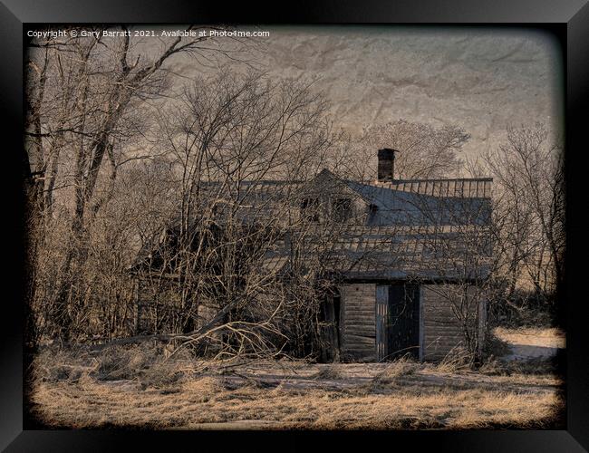 An Old Abandoned Farmstead. Framed Print by Gary Barratt