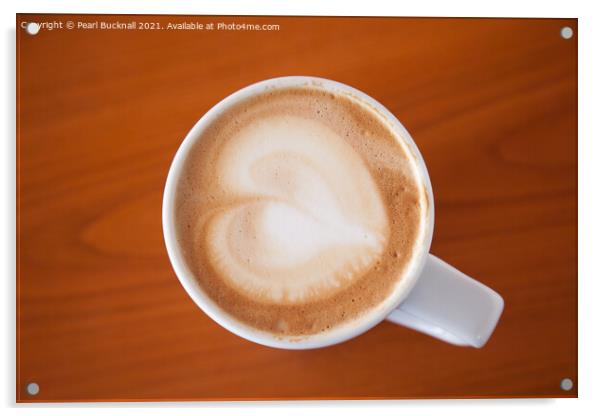 Love Coffee Cup  Acrylic by Pearl Bucknall