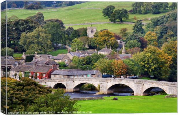 Burnsall in Wharfedale Canvas Print by Mark Sunderland