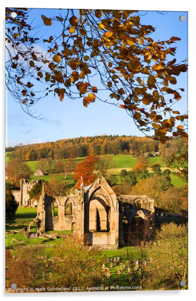 Bolton Abbey in Autumn Acrylic by Mark Sunderland