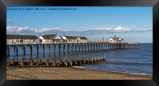 Southwold Pier in the afternoon Framed Print by Jo Sowden