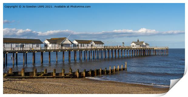 Southwold Pier in the afternoon Print by Jo Sowden