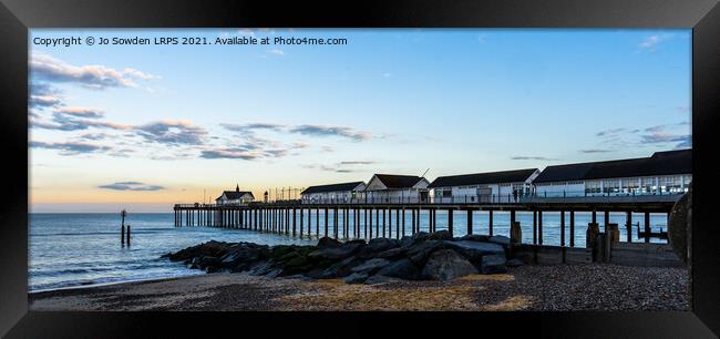 Southwold Pier at Sunset Framed Print by Jo Sowden