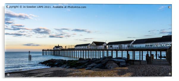 Southwold Pier at Sunset Acrylic by Jo Sowden