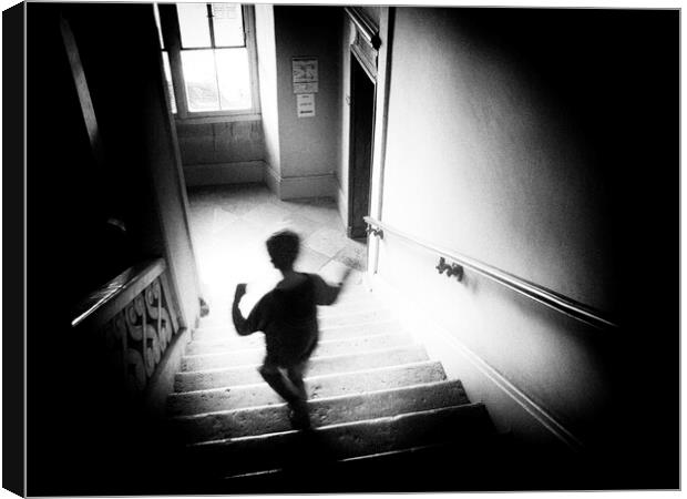 boy running away Canvas Print by JM Ardevol