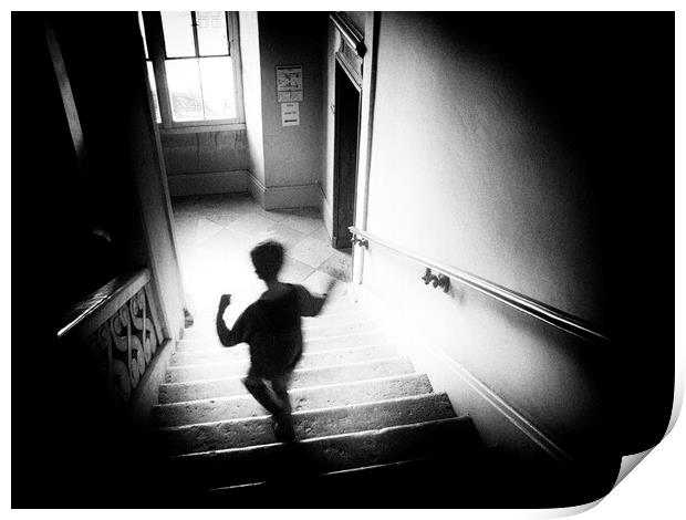 boy running away Print by JM Ardevol