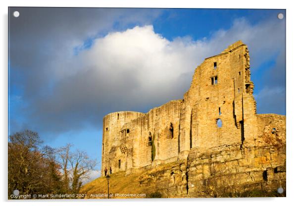 Castle Ruins at Barnard Castle Acrylic by Mark Sunderland