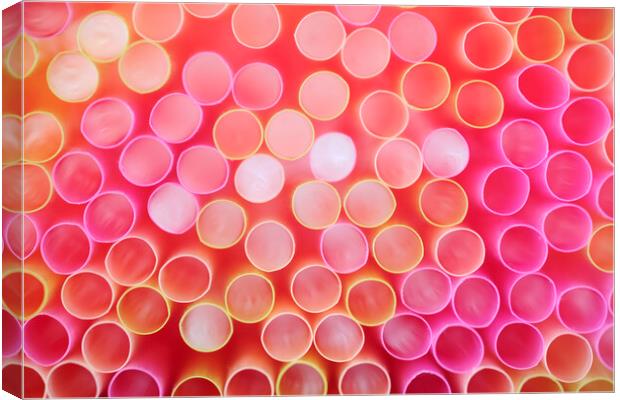 Colourful Straws Still Life Canvas Print by Neil Overy