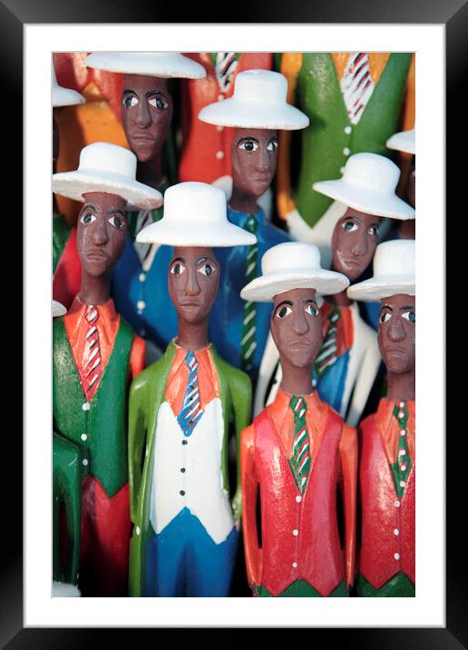 Colorful African Carved Figures 3 Framed Mounted Print by Neil Overy