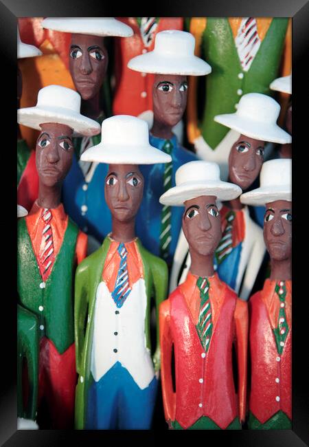 Colorful African Carved Figures 3 Framed Print by Neil Overy