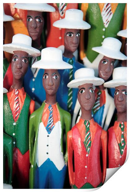 Colorful African Carved Figures 3 Print by Neil Overy