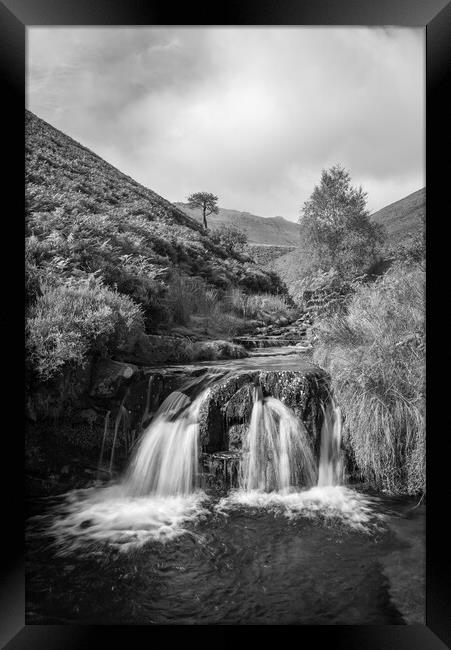Fairbrook waterfall, Peak District, Derbyshire Framed Print by Andrew Kearton