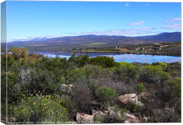Clanwillliam Dam from Ramskop Nature Reserve, Western Cape, South Africa Canvas Print by Adrian Turnbull-Kemp
