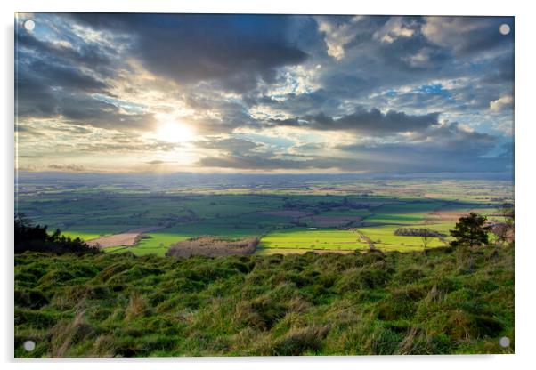 View from  Wrekin Hill in Shropshire Acrylic by simon alun hark