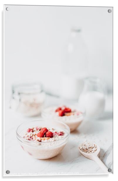 Breakfast Cereal Oats and Raspberries Acrylic by Radu Bercan