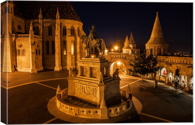 Night in Castle District of Budapest City Canvas Print by Artur Bogacki