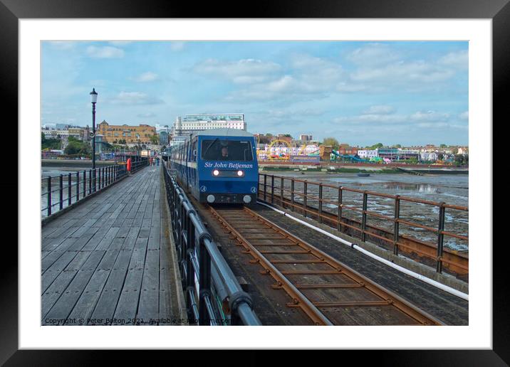 Pier train on Southend on Sea pier, Essex, UK. Framed Mounted Print by Peter Bolton