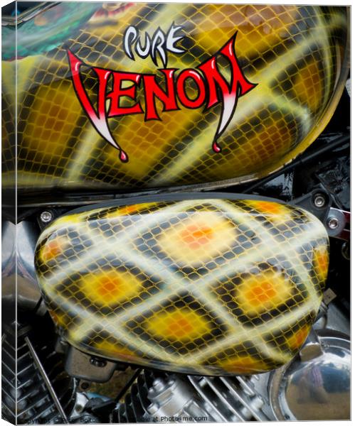 Custom paintwork on a motorcycle tank. Canvas Print by Peter Bolton