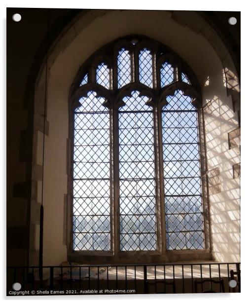 The Church Window Acrylic by Sheila Eames