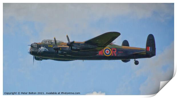 Lancaster Bomber Battle of Britain Memorial Flight Print by Peter Bolton