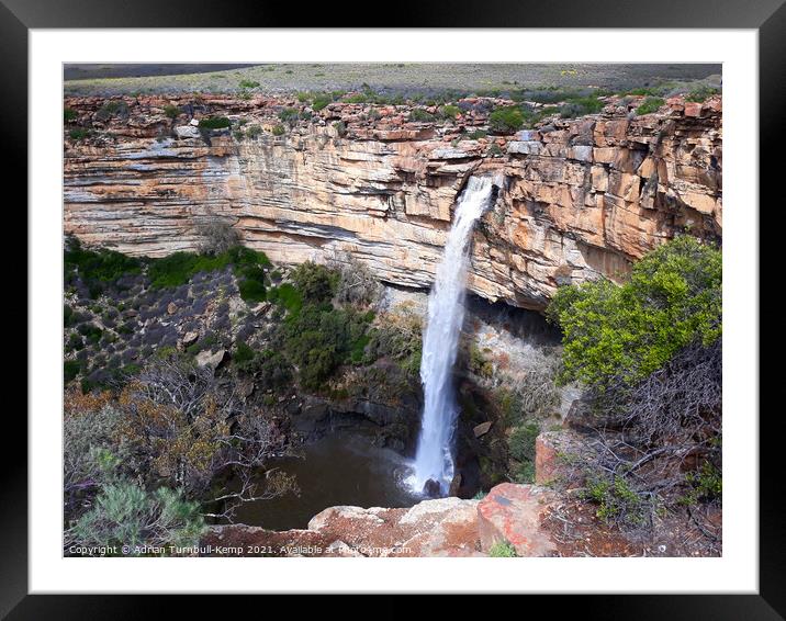 Plunging waterfall, Nieuwoudtville, Western Cape, South Africa Framed Mounted Print by Adrian Turnbull-Kemp