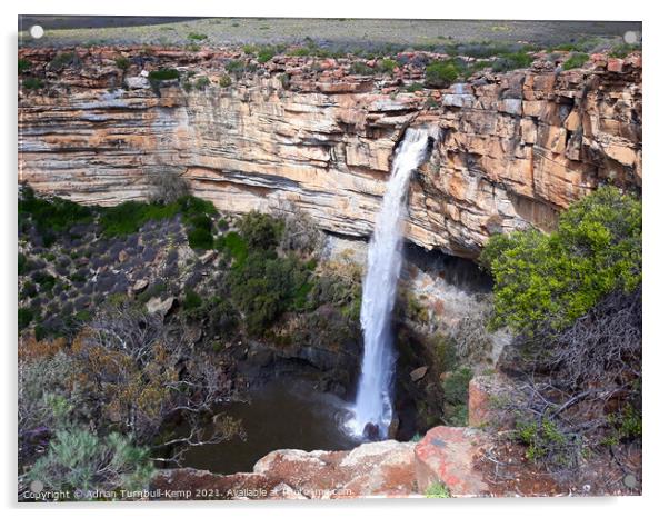 Plunging waterfall, Nieuwoudtville, Western Cape, South Africa Acrylic by Adrian Turnbull-Kemp