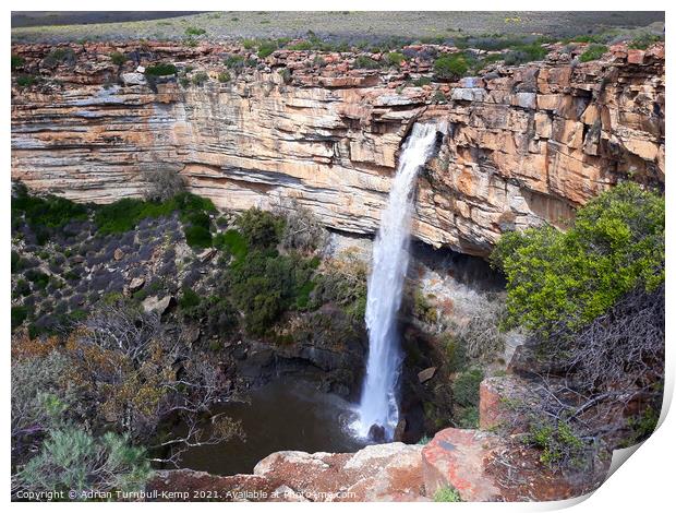 Plunging waterfall, Nieuwoudtville, Western Cape, South Africa Print by Adrian Turnbull-Kemp