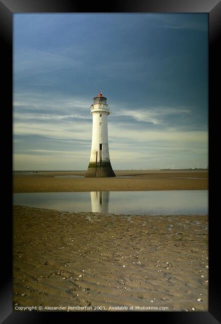New Brighton Lighthouse    Wirral    Merseyside    Framed Print by Alexander Pemberton