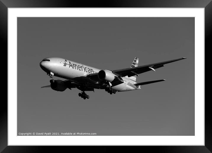 American Airlines Boeing 777-223          Framed Mounted Print by David Pyatt