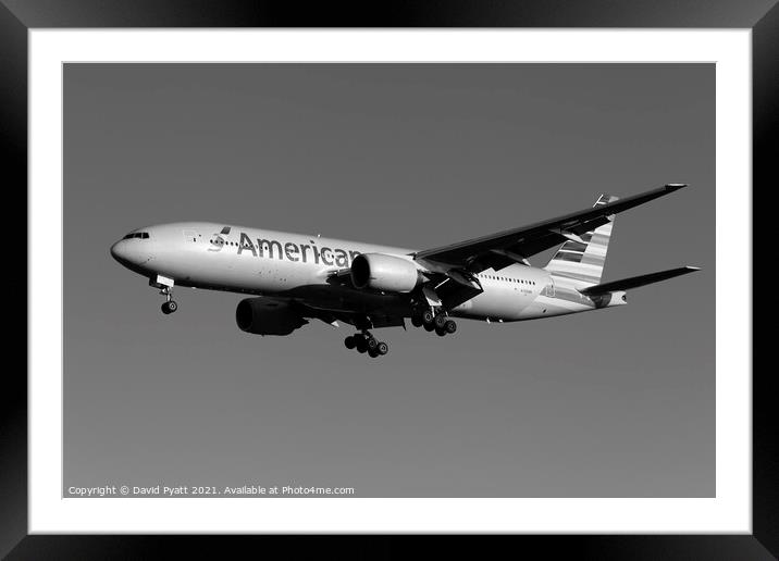 American Airlines Boeing 777  Framed Mounted Print by David Pyatt